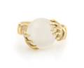 A 14 Karat Yellow Gold and Moonstone Ring