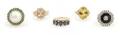 A Group of Five 14 Karat Yellow Gold and Gemstone Rings