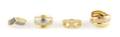 A Group of Four Yellow Gold Rings