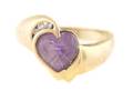 A 14 Karat Yellow Gold Amethyst and Diamond Ring