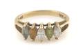 A 10 Karat Yellow Gold and MultiColor Gemstone Ring