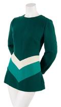 A Pierre Cardin Green and Cream Wool Tunic