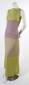 A Rudi Gernreich Lime Green and Lavender Checkered Dress