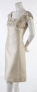 A Harvey Berin Cream Beaded Dress