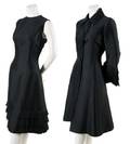 A Norman Hartnell Black Silk Dress with Matching Jacket