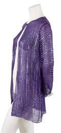 A Halston Purple Silk Chiffon and Sequined Jacket