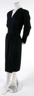 An Yves Saint Laurent Black Wrap Cocktail Dress