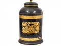 GILT DECORATED TOLE TEA CANISTER