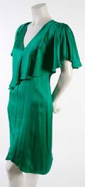 A Bruce Oldfield Green Satin Dress
