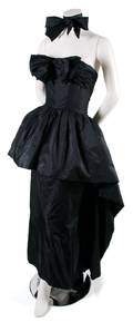 A Chanel Black Taffeta Evening Gown