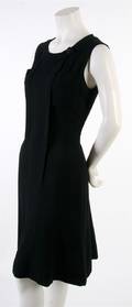 A Chanel Black Wool Shift Dress