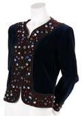 An Yves Saint Laurent Navy Velvet Jacket with Rhinestone Embellishments