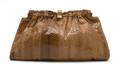 A Brown Snakeskin Clutch