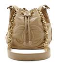 A Chanel Tan Leather Drawstring Purse