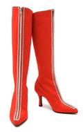 A Pair of Gianni Versace Red Stiletto Boots