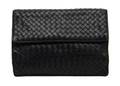 A Bottega Black Woven Leather Clutch