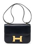 An Hermes Navy Leather Constance