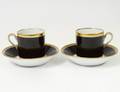PAIR OF GINORI PORCELAIN CUPS AND SAUCERS