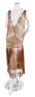 A French Couture Copper Lace Dress