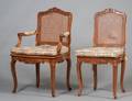 SET OF TEN LOUIS XV PROVINCIAL STYLE DINING CHAIRS