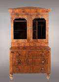 American Empire Mahogany Secretary Bookcase