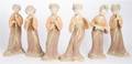 A Group of Six Handpainted Terracotta Sancai Figures