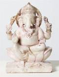 An Indian Carved Alabaster Figure of Ganesh