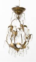 A Gilt Metal ThreeLight Chandelier