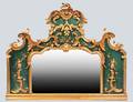 ROCOCO STYLE CARVED GILT AND PAINTED OVERMANTEL