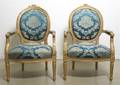 A Pair of Louis XVI Style Giltwood Fauteuils