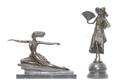 A Group of Two Art Deco Style Bronze Figures