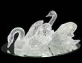 PAIR OF LALIQUE CRYSTAL SWANS