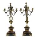 A Pair of Neoclassical Style Gilt Metal FiveLight Candelabra