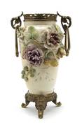 A Victorian Gilt Metal Mounted Vase