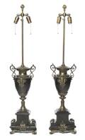 A Pair of Neoclassical Slate Lamps