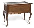 A Louis XV Style Mahogany and Caned Planter