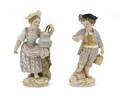 A Group of Two Meissen Porcelain Figures