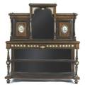 A Louis Philippe Ebonized and Porcelain Mounted Secretary