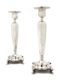 A Pair of American Sterling Silver Candlesticks Dominick  Haff
