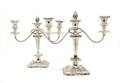 A Pair of English Silverplate Candelabra