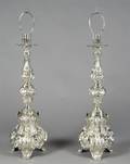 A Pair of Continental Silvered Pricket Sticks
