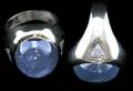 362 Mens 14 Kt White GoldStar Sapphire Ring