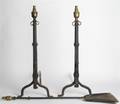 A Pair of Wrought Iron Andirons