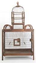 A Copper and Wood Birdcage