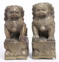 A Pair of Stone Foo Dogs