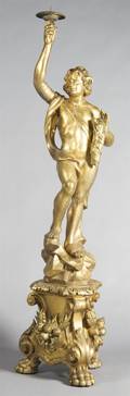 An Italian Giltwood Figural Torchere