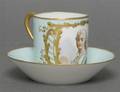 A French Portrait Cup and Saucer Sevres