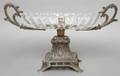 A German Molded Glass and Cast Metal Center Bowl