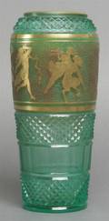 A Continental Enameled Glass Vase Probably Czechoslovakian