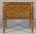 A Louis XVI Style Gilt Metal Mounted Parquetry Commode